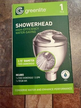 Greenlite Water-Saving Fixed Showerhead in Silver